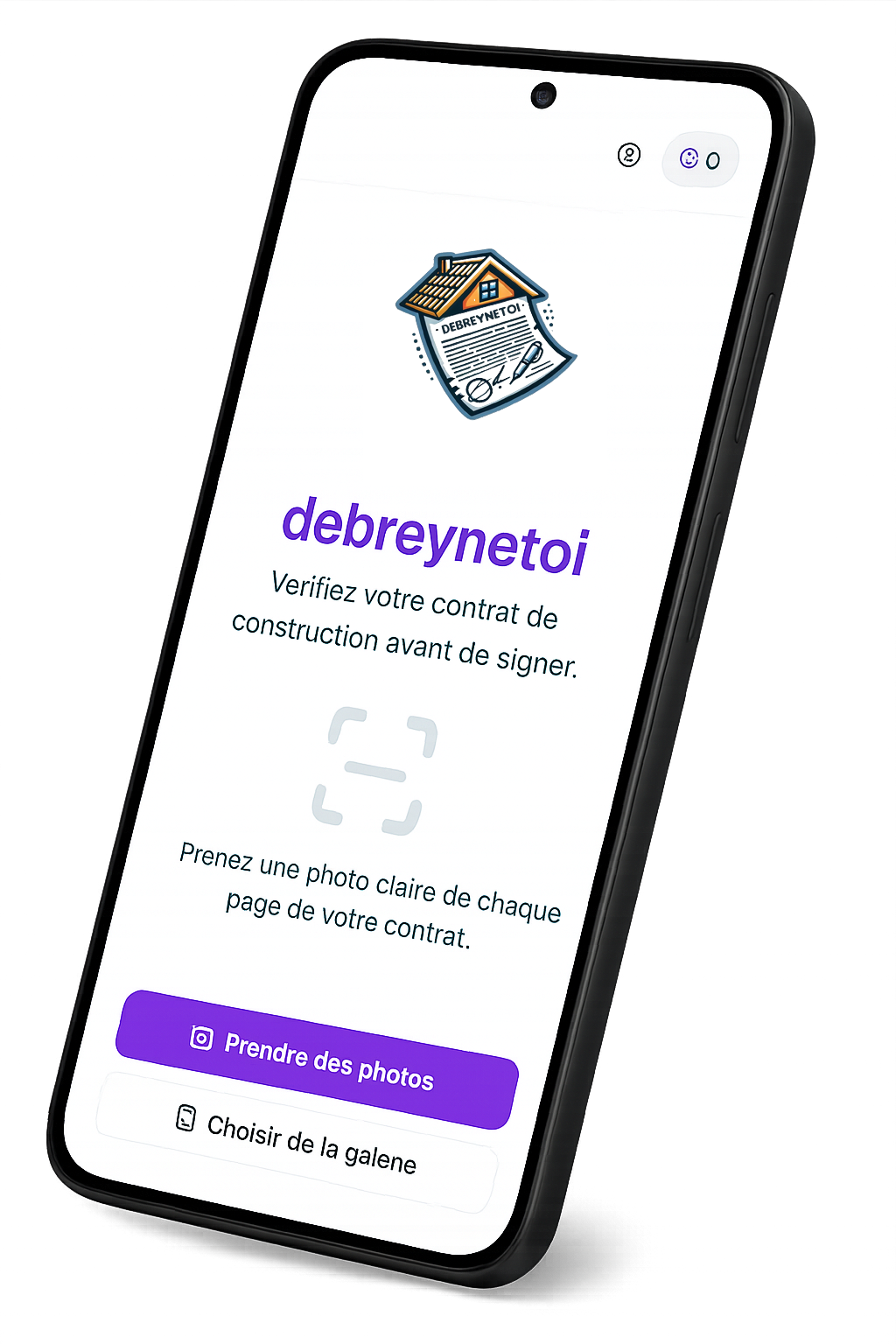 Application Debreynetoi sur un téléphone